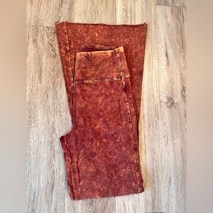 Burnout orange bell bottom boutique flared pants women’s large